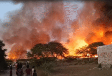 इंदौर एयरपोर्ट के पास आग की तस्वीरें