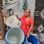 Residents protesting over water shortage in Vikas Nagar Indore