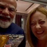 PM Modi gifting Melodi Toffee to Italy PM Giorgia Meloni during Rome meeting 2026
