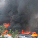 Pithampur Factory Fire Today latest update showing fire at Flexituff Technology Factory in Dhar Industrial Area