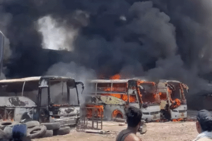 Indore Bus Fire, Indore News, Navlakha Fire, Pawanpuri Incident, Fire Brigade Indore, Bus Fire Incident, Madhya Pradesh News, Indore Accident News, Manish Sharma, Indore Local News, Bus Parking Issue
