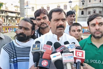 Meenakshi Natarajan Nomination protest by Congress workers at Rajwada Indore