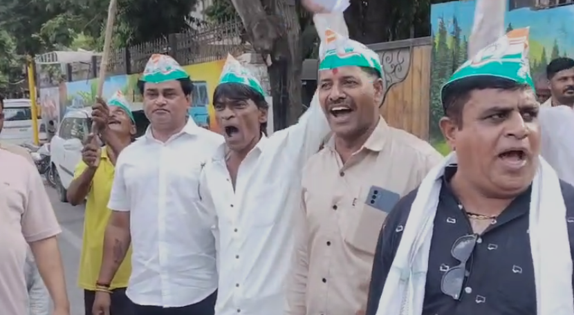 Indore Congress Protest at Palsikar Chauraha over Indian citizens safety issue