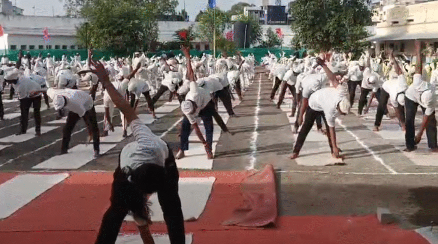 Indore Central Jail Yoga Session during International Yoga Day campaign