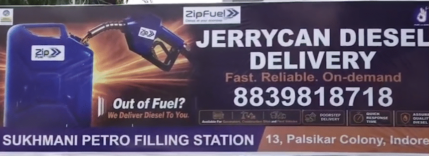 BPCL Zip Fuel Indore Diesel Delivery Service launch