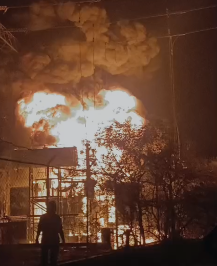 Dharampuri Indore Power Station Fire at Jaitpura 220 KV Grid transformer