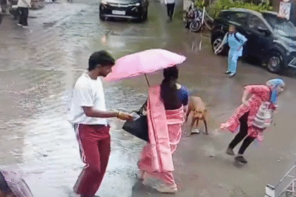 Indore Sanwer Road Dog Attack CCTV footage showing street dog incident in Sanwer Road area of Indore
