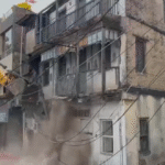 Indore Dangerous Buildings demolition drive by Indore Municipal Corporation during monsoon