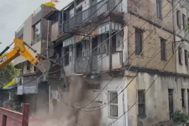 Indore Dangerous Buildings demolition drive by Indore Municipal Corporation during monsoon
