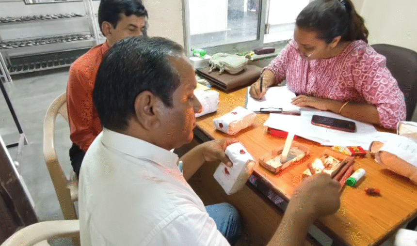 Indore School Food Check team collecting food samples from school mess