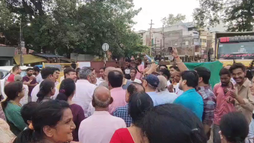 Malharganj Metro Station Protest