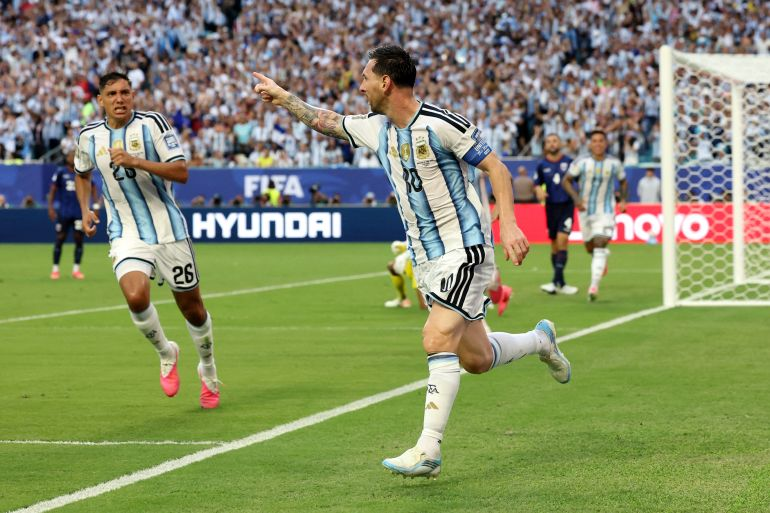 Lionel Messi World Cup 2026 celebrating goal against Cape Verde