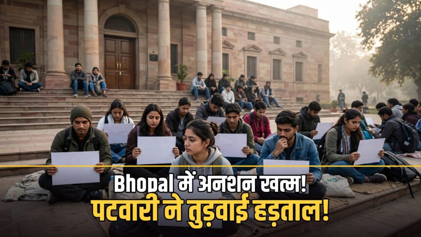 MP शिक्षक भर्ती अनशन खत्म जीतू पटवारी भोपाल