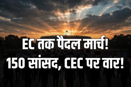 INDIA Bloc March MPs Parliament ECI CEC protest