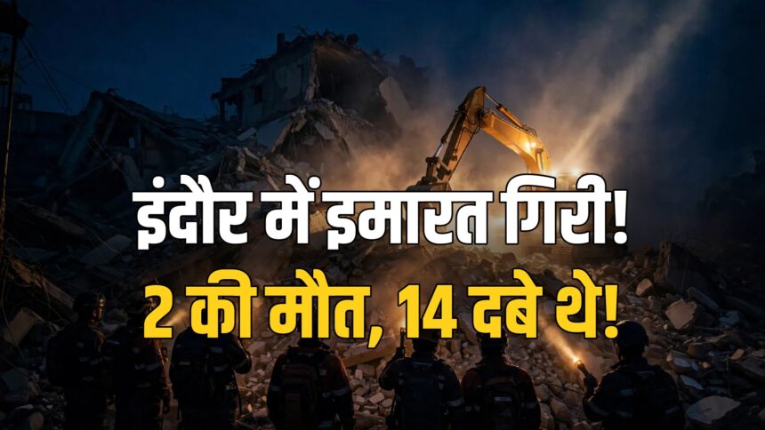 Indore building collapse Jawahar Marg rescue operation night