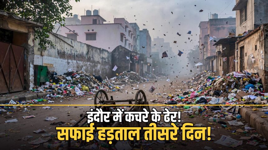 Indore sanitation strike day 3 garbage piles