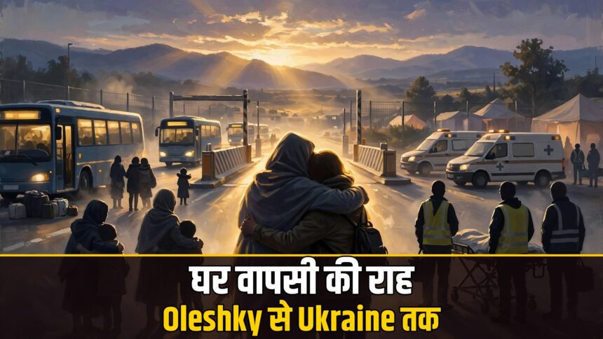 Oleshky Evacuees Return Ukraine border