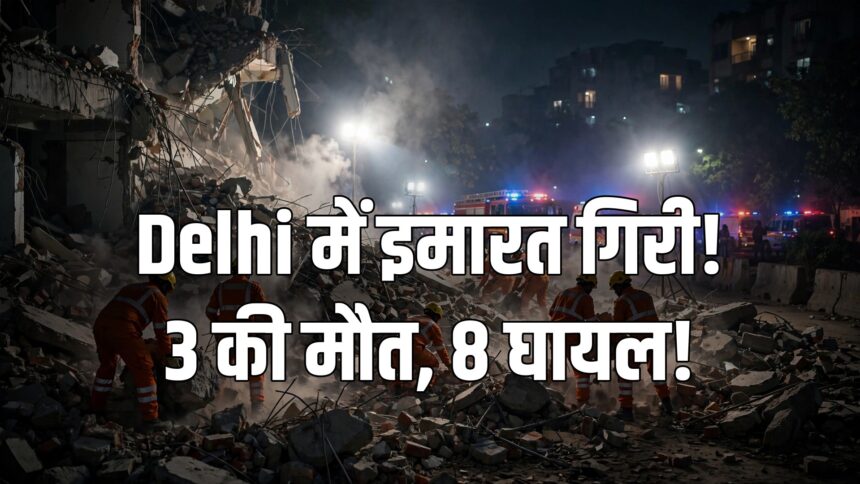 Seemapuri building collapse Delhi rescue operation night