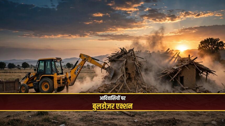 Shivraj Chouhan Budhni tribal homes demolition protest